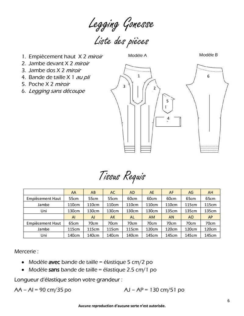 Digital pattern - Gonesse leggings – La CaSa de la Couture