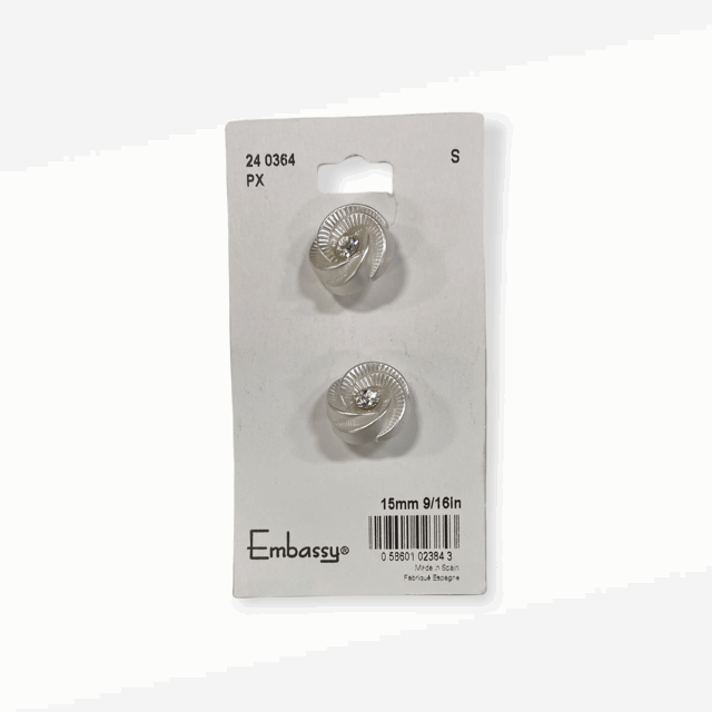 Boutons fleurs blanches- 15mm