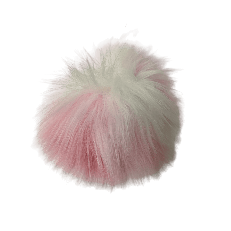 Pompon snap rose dragée et blanc