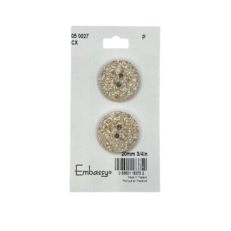 Boutons coquilles d'oeufs 20mm 3/4 po