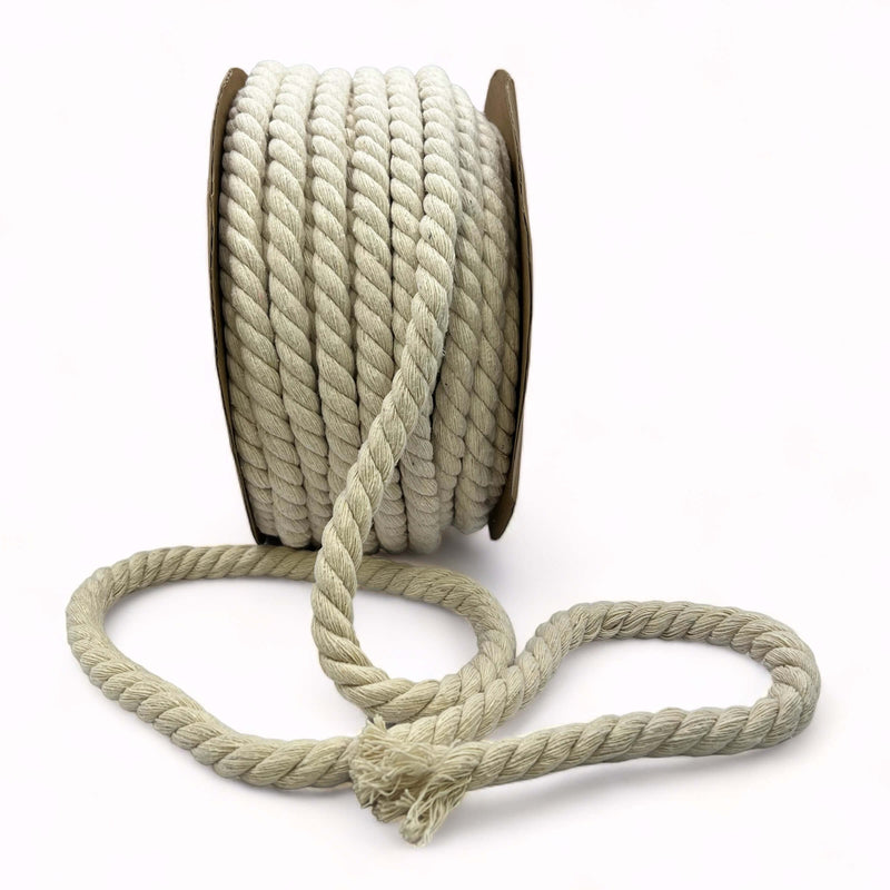 Ivory twisted round rope - 10mm