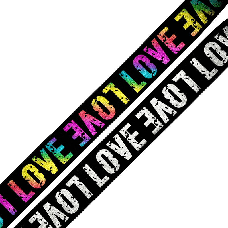 Multicolored love boxer elastic