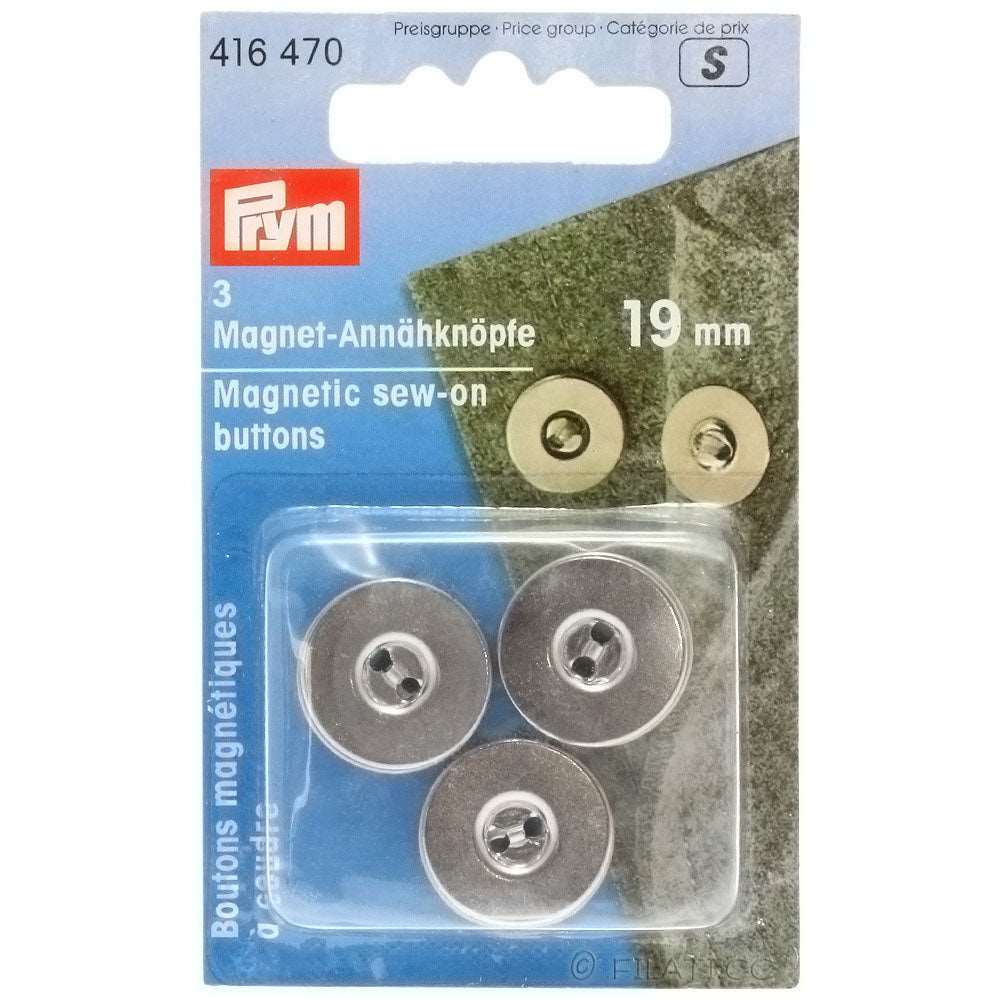 3 Boutons magnétiques argent - 19mm
