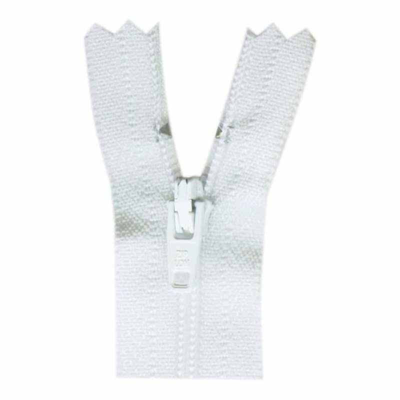 All-purpose white zipper 18 cm