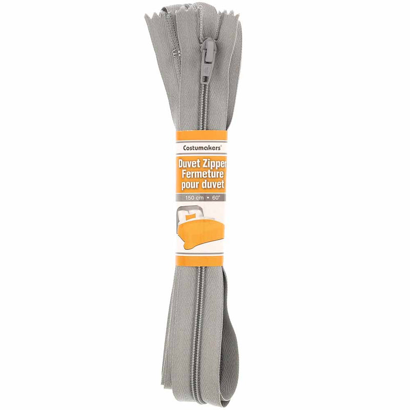 Gray zipper for down 150 cm