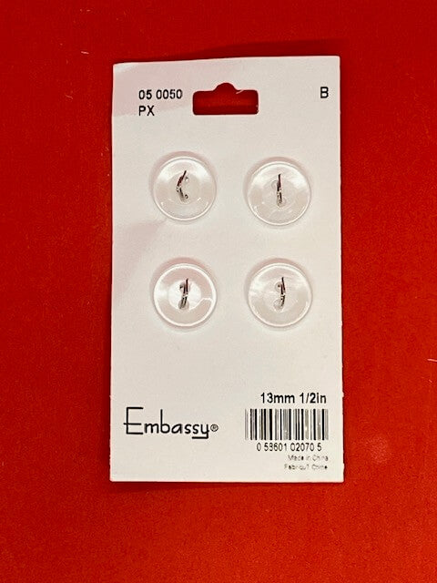 Translucent white buttons - 13mm