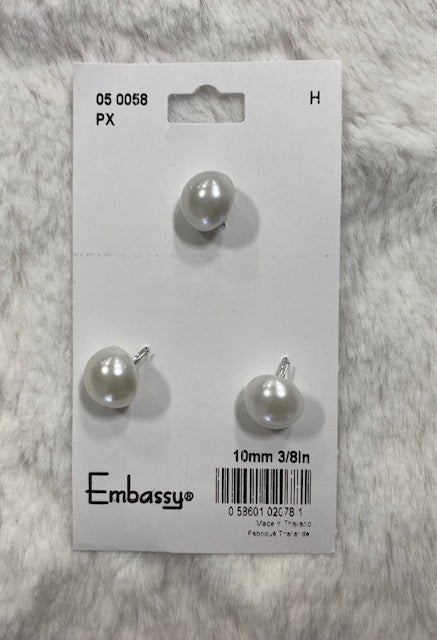 3/8 '' pearl buttons white