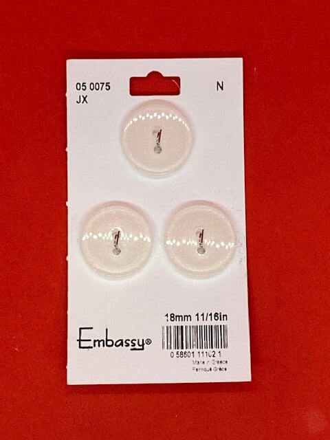 Ivory shiny effect buttons - 18mm
