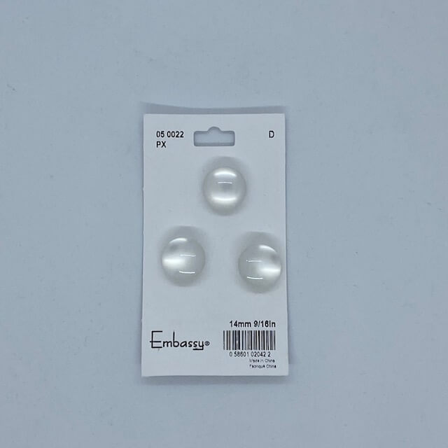 Boutons blanc D 14mm 9/16 po