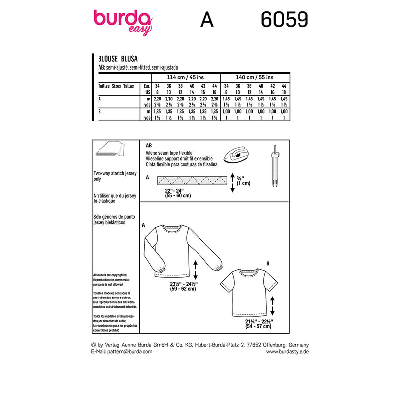 Burda 6059- Blouse