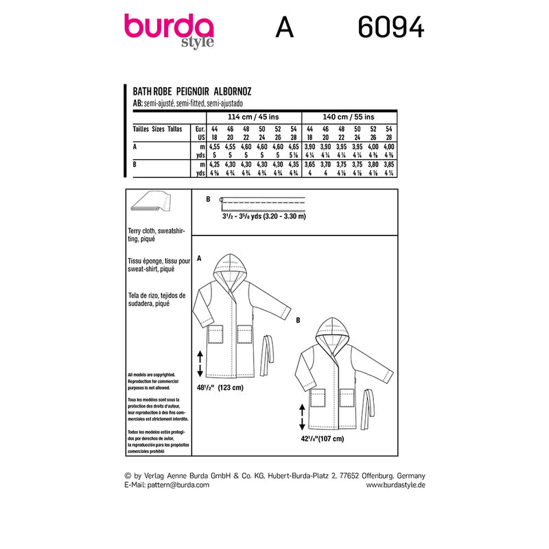 Burda 6094- Bathrobe