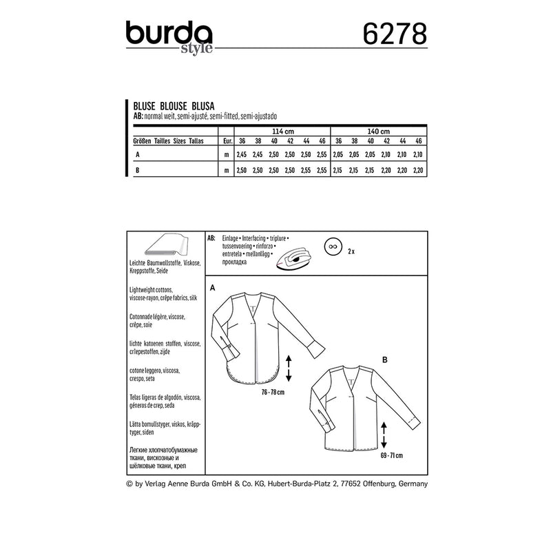 Burda 6278 - blouse