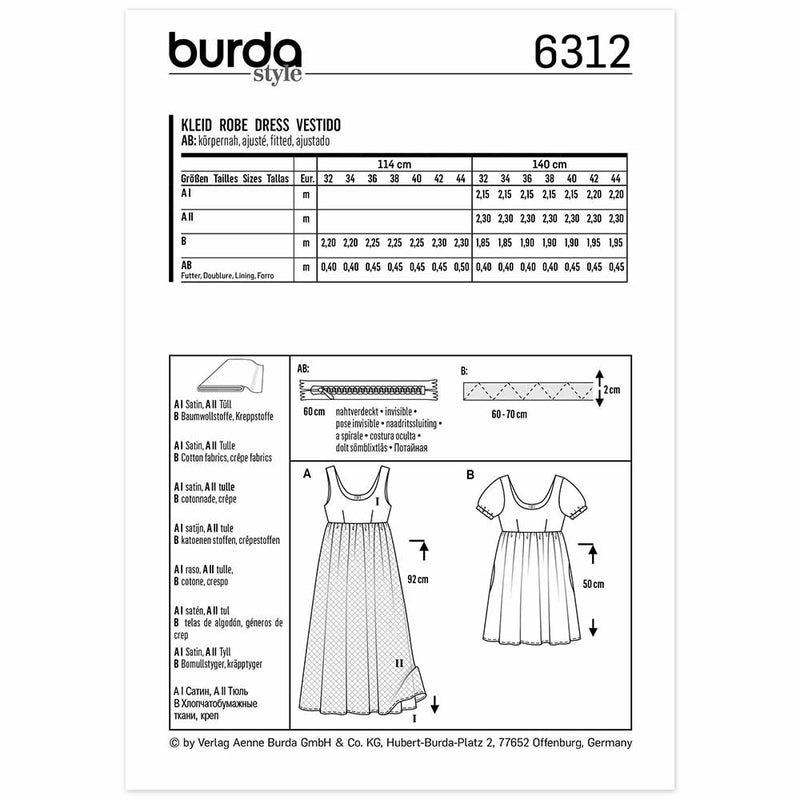Burda 6312 - robe
