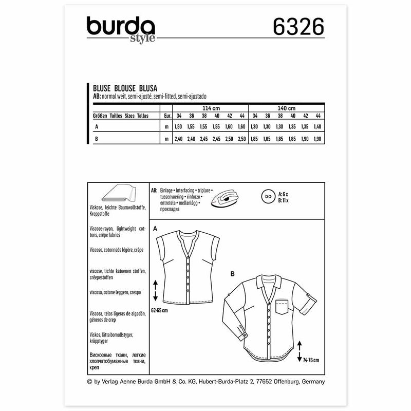Burda 6326 - blouse