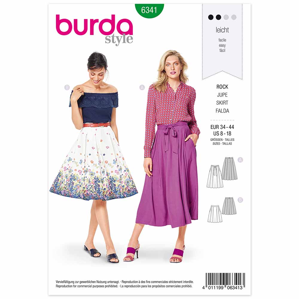 Burda 6341 - jupe à plis creux – La CaSa de la Couture