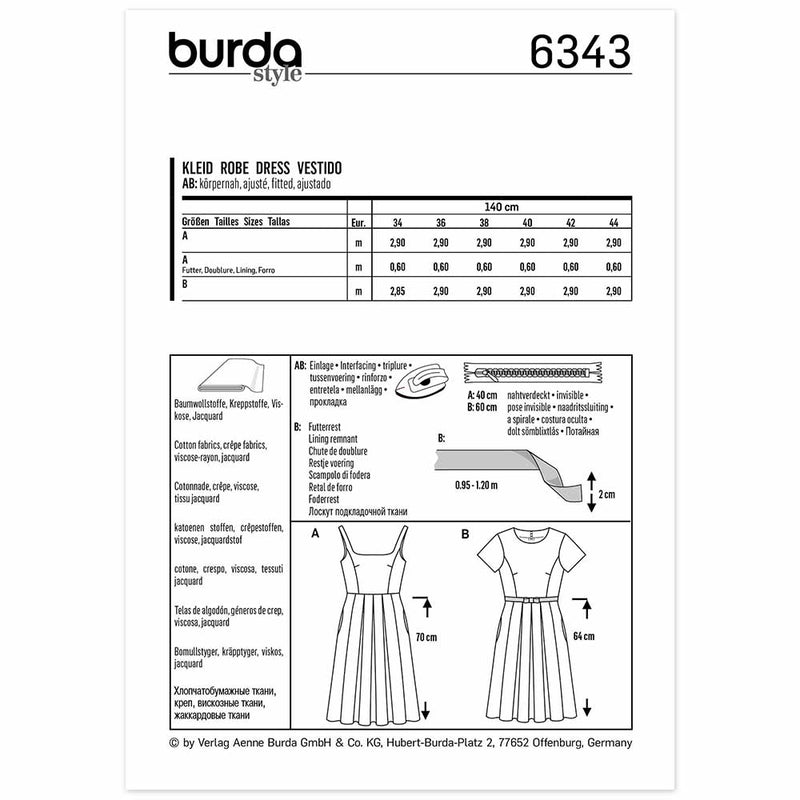 Burda 6343 - robe