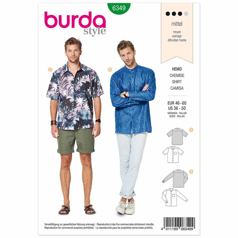 Burda 6349 - chemise homme