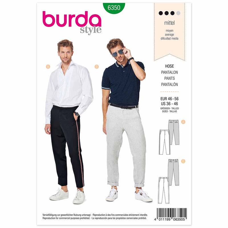 Burda 6350 - men's pants