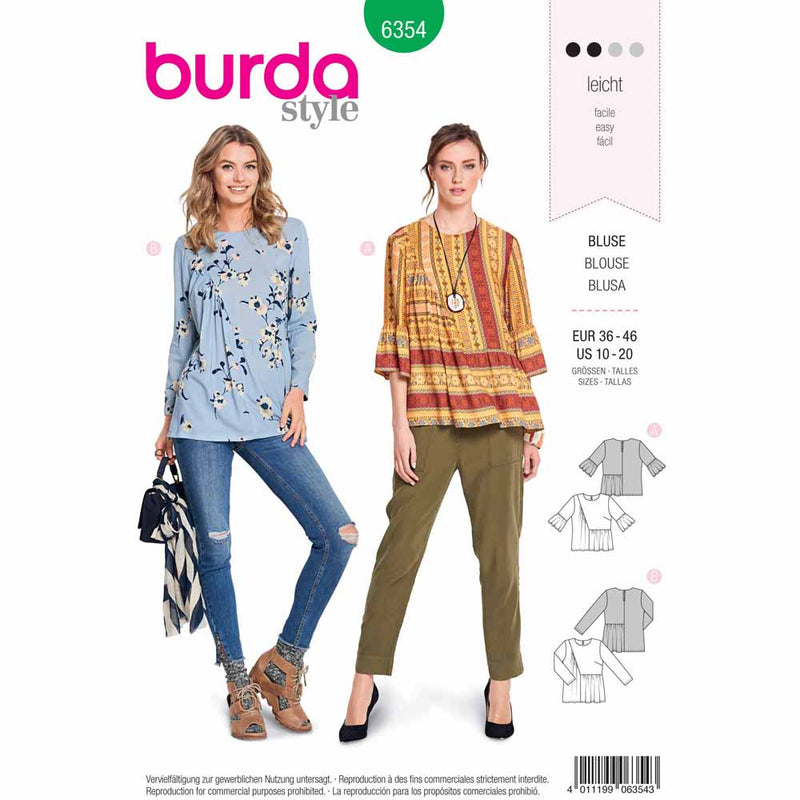 Burda 6354 - asymmetric blouse