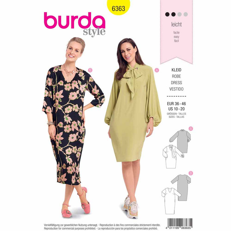 Burda 6363 - robe boule à lavallière