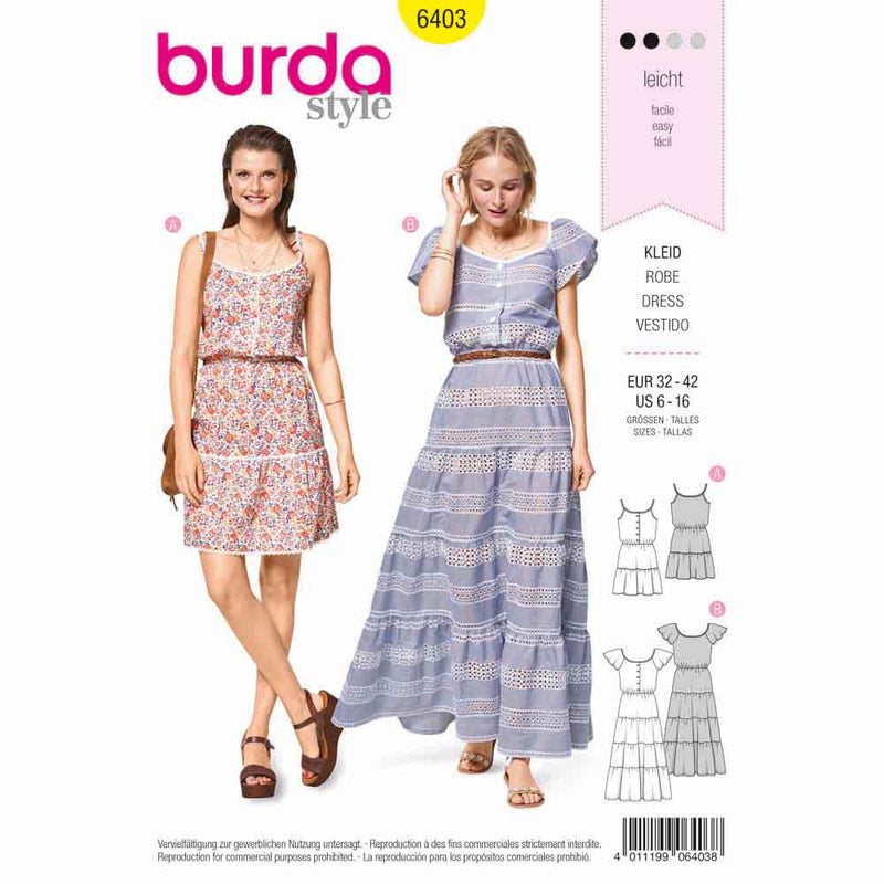 Burda 6403- robes à étages - 2
