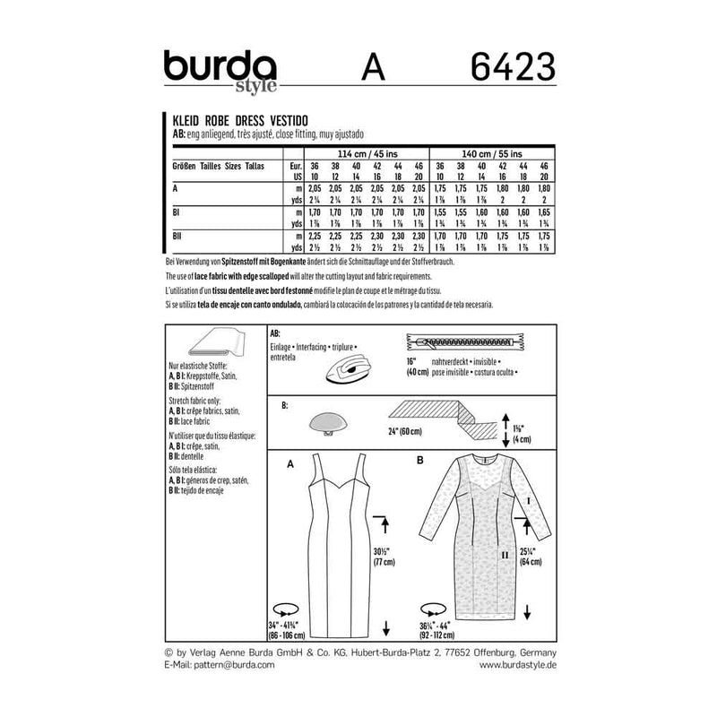Burda 6423 - Robe à bretelles