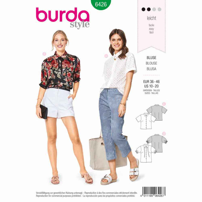 Burda 6426 - Short Sleeve Blouse