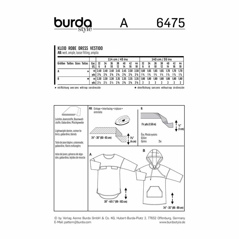 Burda 6475 - Robe pour femmes