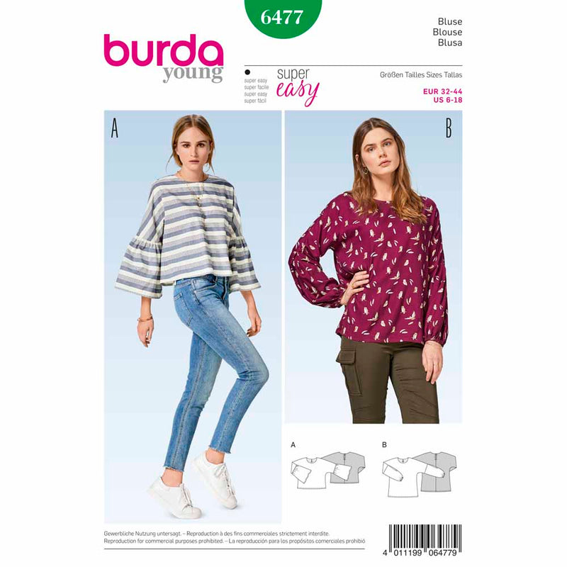 Burda 6477 - Blouse pour femmes