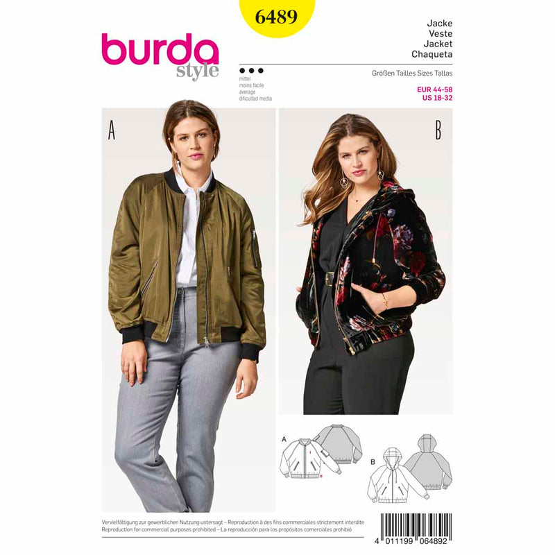 Burda 6489 - Manteau pour femmes
