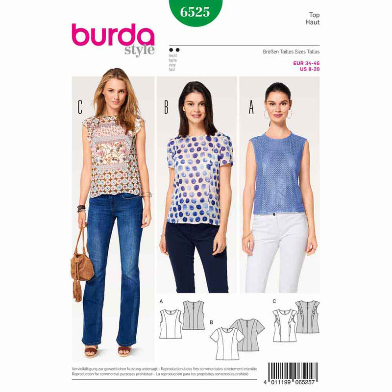 Burda 6525 - Blouse pour femmes
