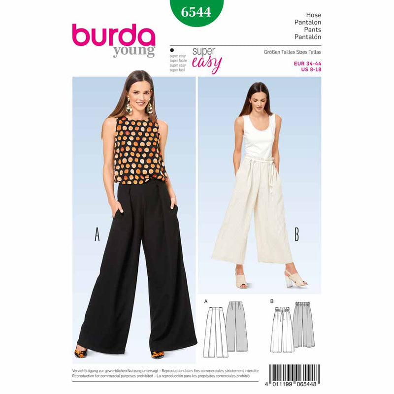 Burda 6544 - Pantalons pour femmes