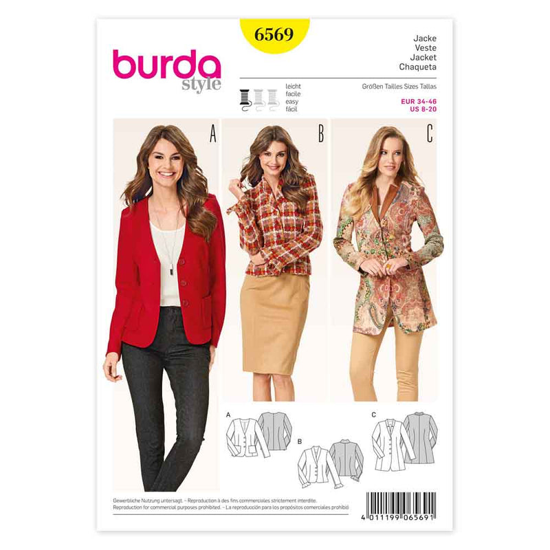 Burda 6569 - Veste pour femmes