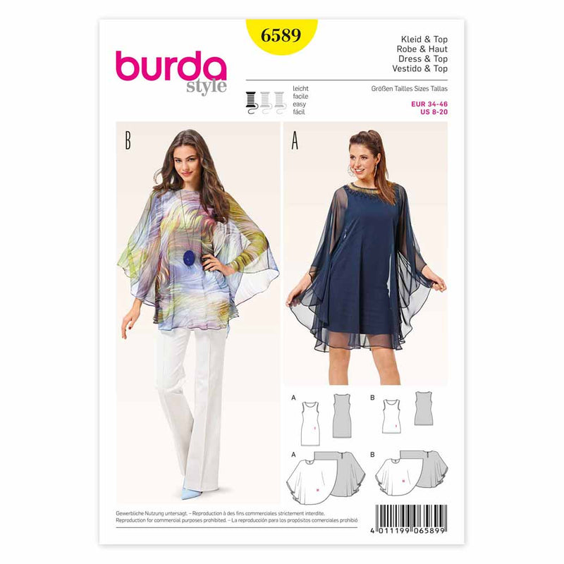 Burda 6589 - Robe et haut pour femmes
