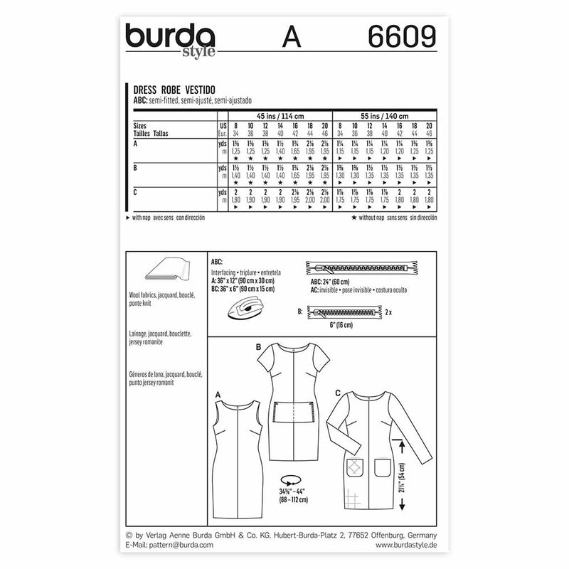 Burda 6609 - Women's Dress