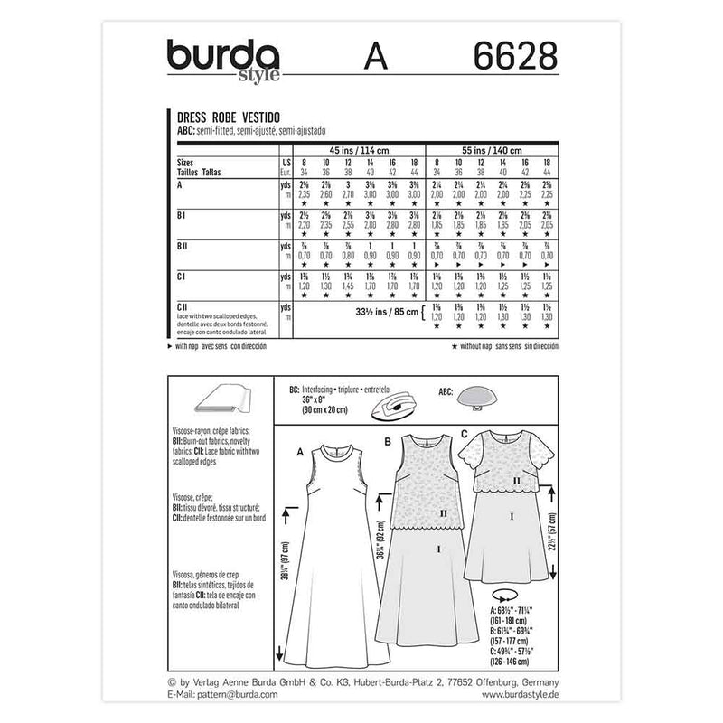 Burda 6628 - Robe pour femmes
