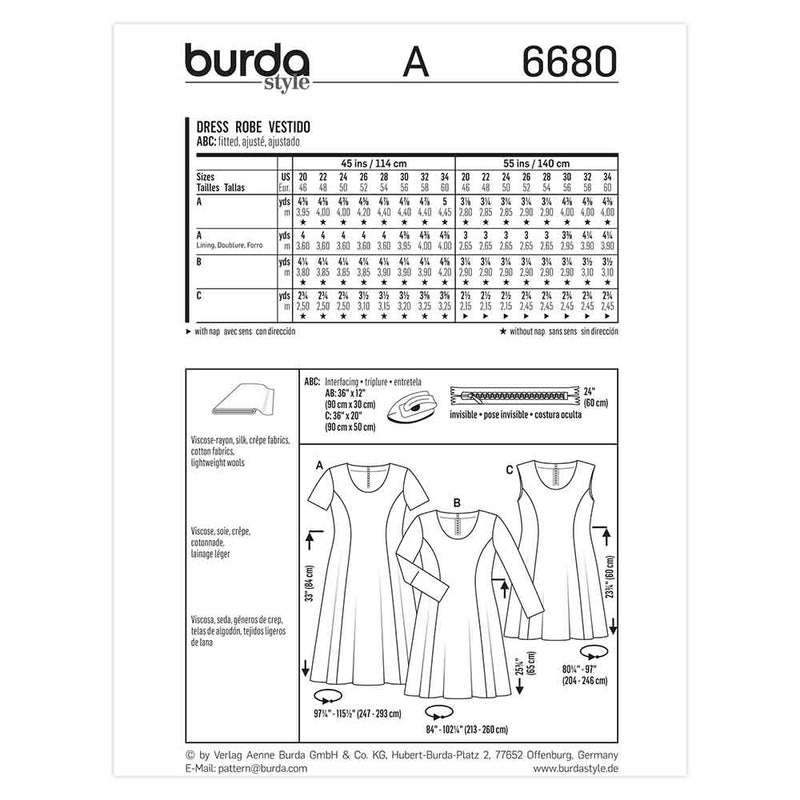Burda 6680 - Women's Dress