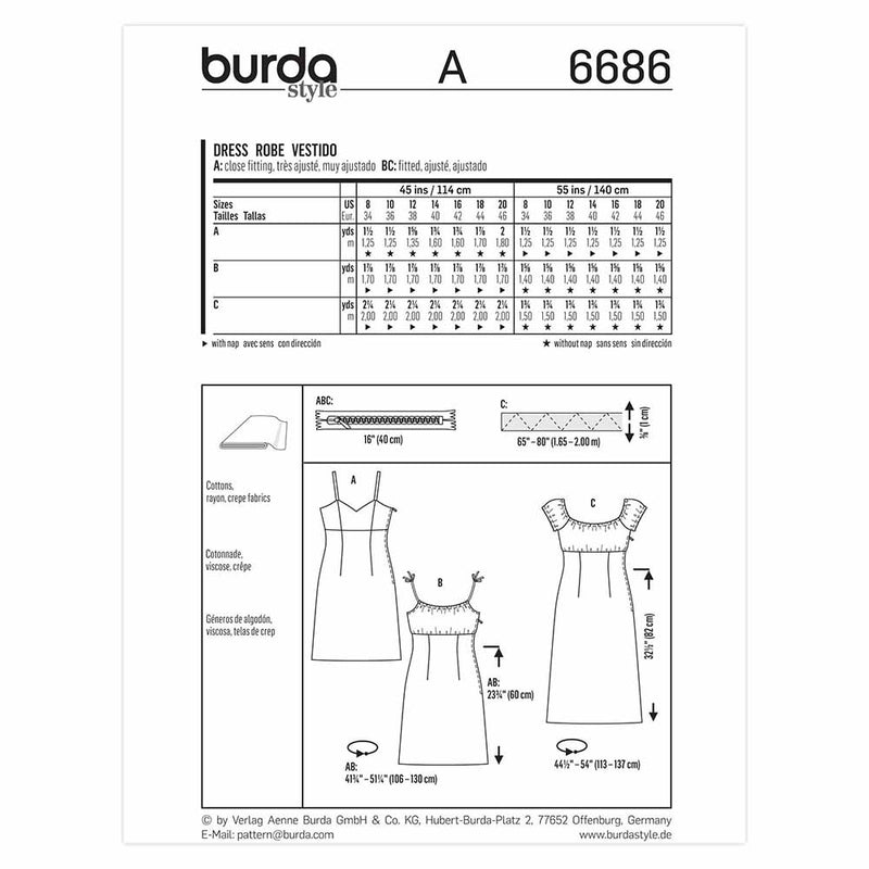 Burda 6686 - Robe pour femmes