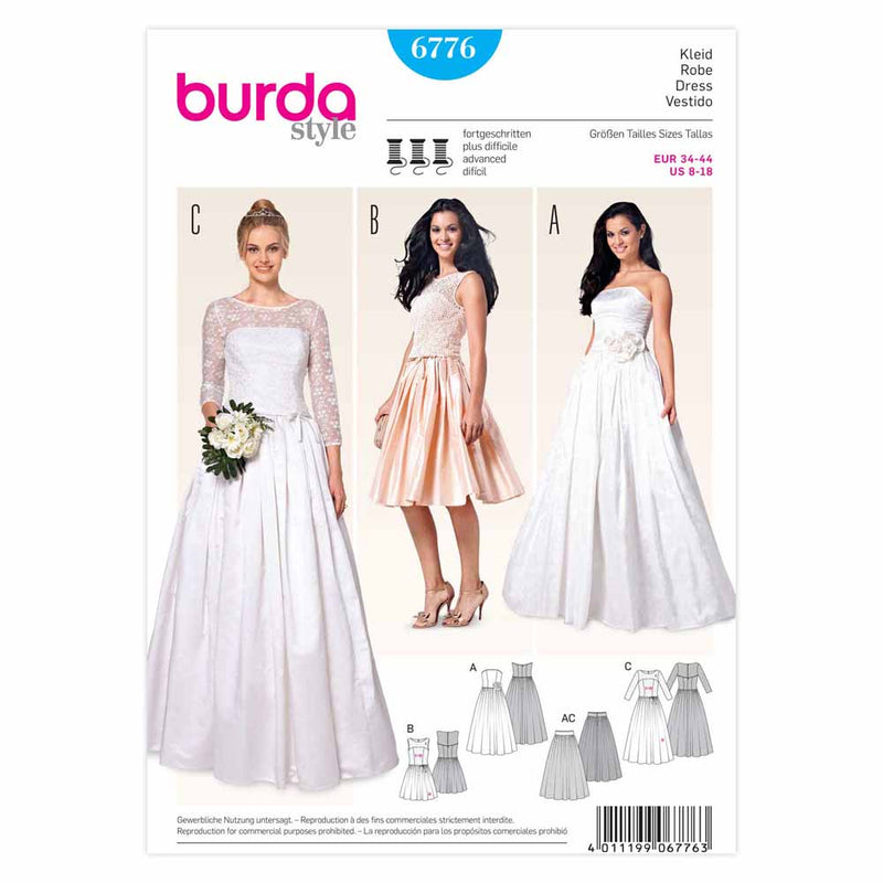 Burda 6776 - Robe de mariée pour femmes