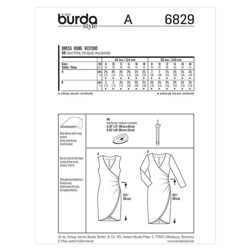 Burda 6829 - Robe de soirées pour femmes
