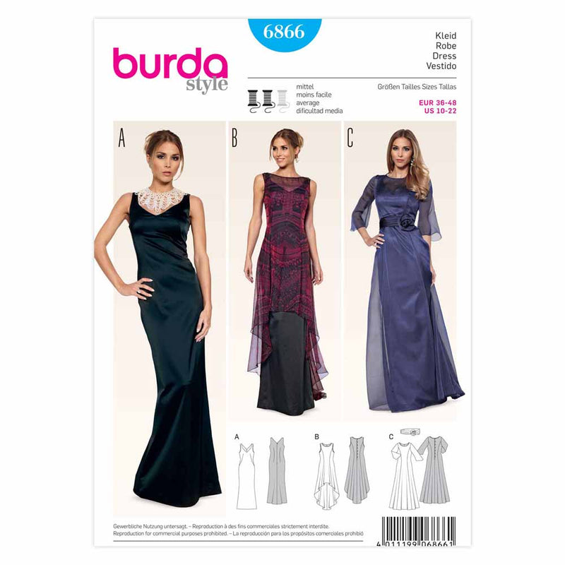 Burda 6866 - Women's Party Dress