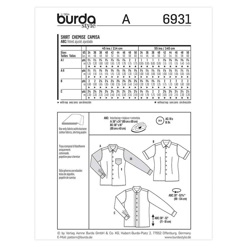 Burda 6931 - Chemise