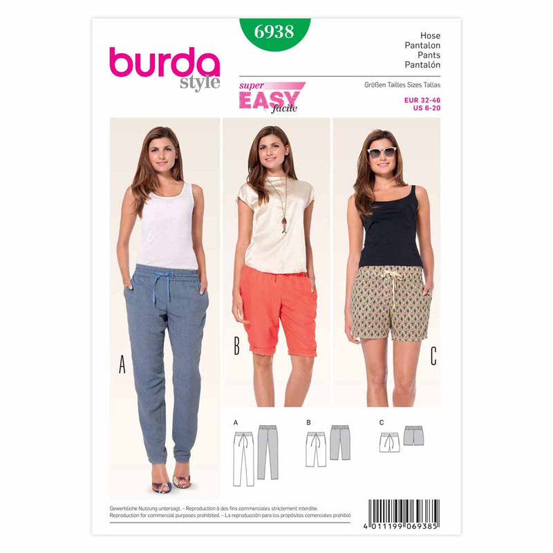 Burda 6938 - Pantalon pour femme