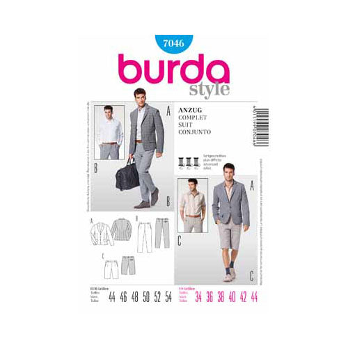Burda 7046 - Costume pour homme