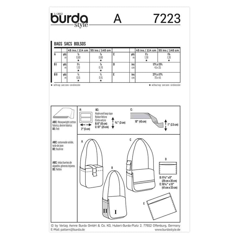 Burda 7223 - Bags