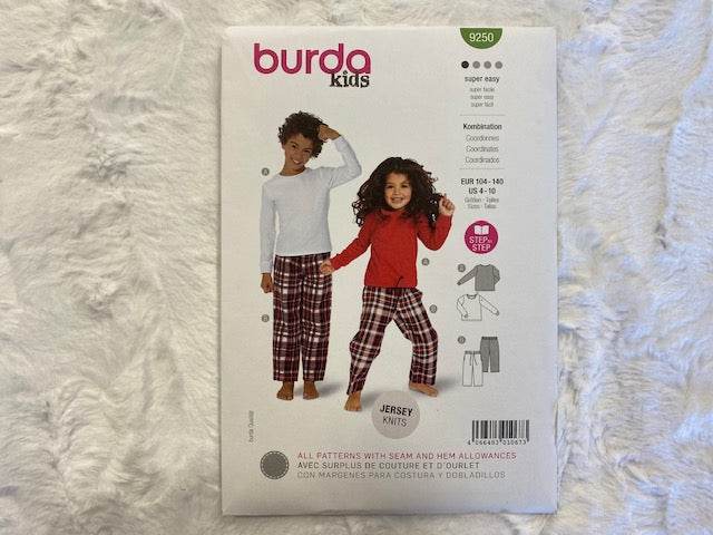 Burda 9250- Coordonné pour enfants