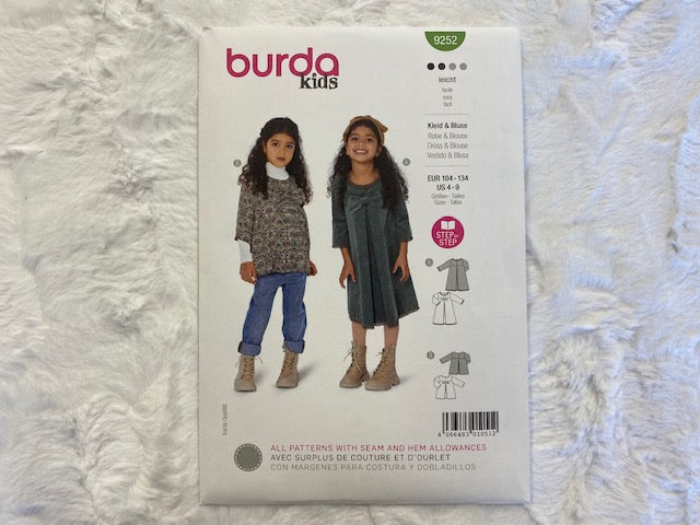 Burda 9252- Robe & blouse pour enfants