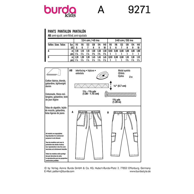 Burda 9271- Pants