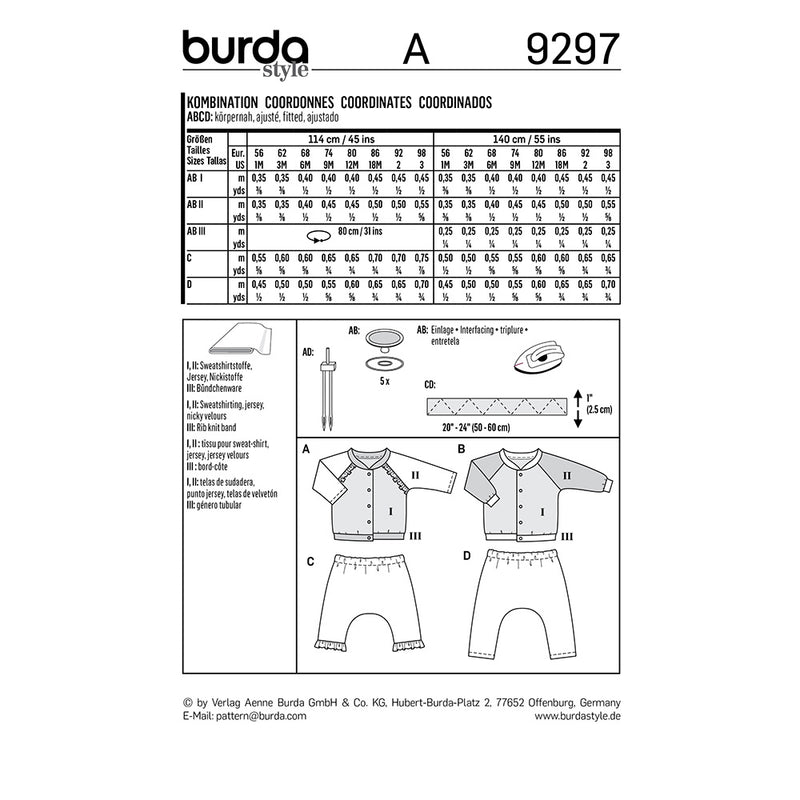 Burda 9297 - Coordonnés