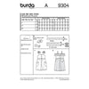 Burda 9304 - Pinafore dress with button closure